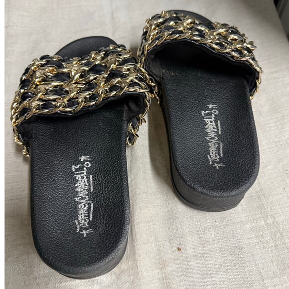 Jeffrey Campbell Edie Chain Platform Slides Size 7 - Picture 3 of 5
